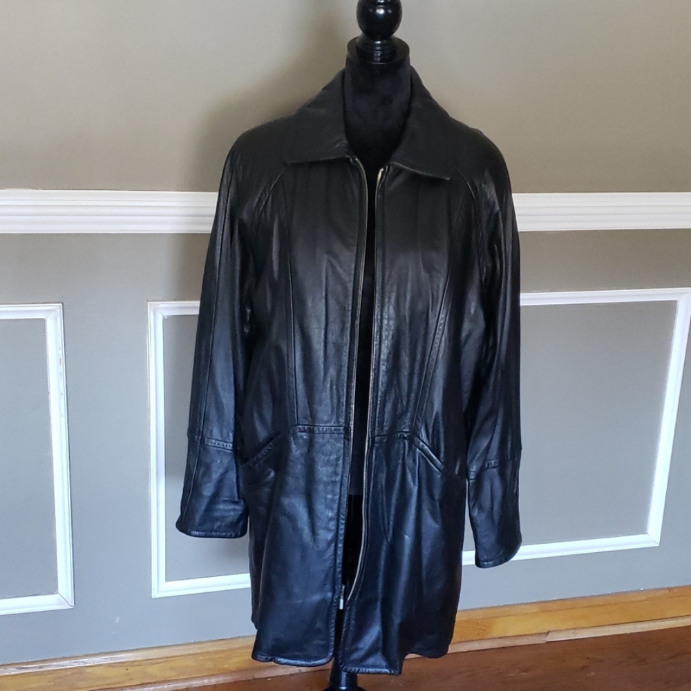 WILSONS Women's Black Leather Jacket Size Small